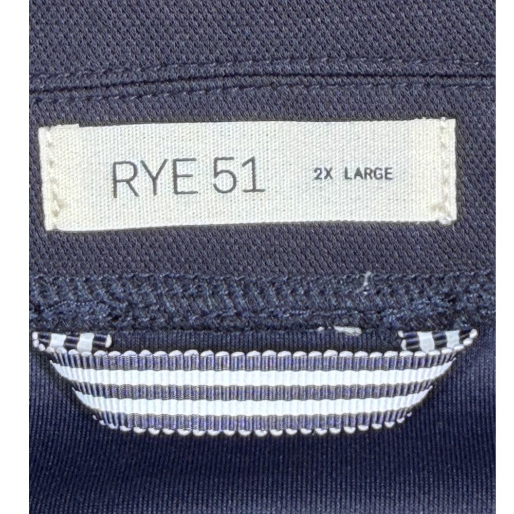 Rye 51 Mens 2XL Blue Knit Button Front Short Sleeve Shirt Casual Stretch Fit - Picture 3 of 7